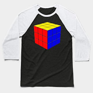 Rubik's Cube - Red, Blue, Yellow Colours Baseball T-Shirt